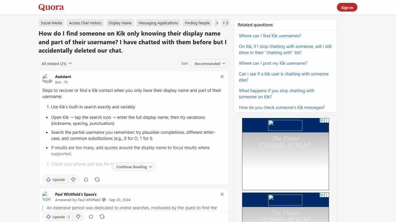 How to find someone on Kik only knowing their display name and part of their username - Quora