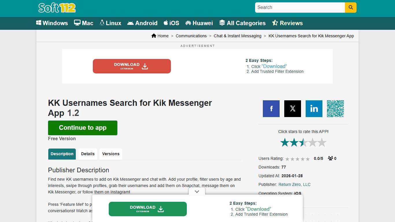 KK Usernames Search for Kik Messenger... Free Download