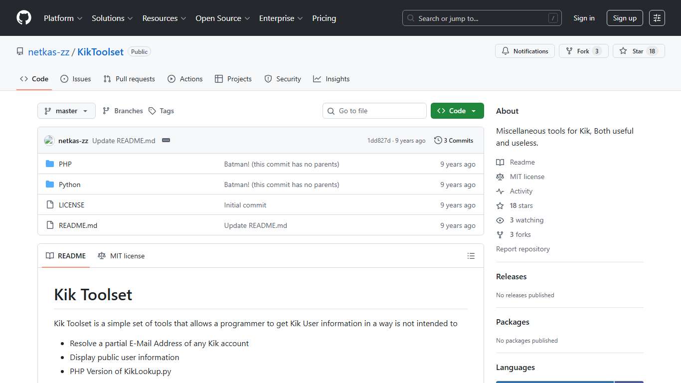 GitHub - netkas-zz/KikToolset: Miscellaneous tools for Kik, Both useful and useless.